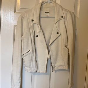 White Moto jacket in sweatshirt material
